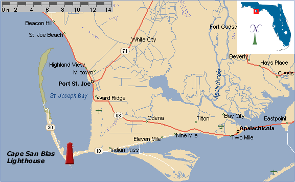 cape san blas florida map Map Of The Cape San Blas Lighthouse Florida Ochp cape san blas florida map