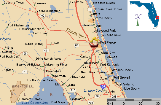 Show Me Fort Pierce Florida On A Map Map Of Fort Pierce @ Florida Ochp